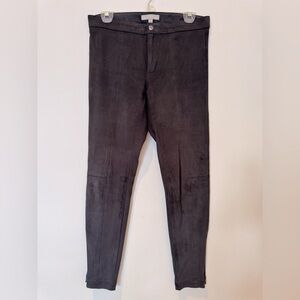 Banana Republic Women's Faux Suede Ankle Zippers Seam Detail Skinny Pants Gray 6